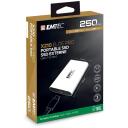 Emtec Pārnēsājamais SSD ECSSD250GX210P, 250 GB, 1100 MB/s, 850 MB/s, USB-C 3.2 Gen2x2, triecienizturīgs