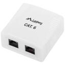 Lanberg Pinnale paigaldatav kast OU6-0002-W, 2x RJ45, 26-22 AWG, valge, varjestamata pistikud, T568A/B