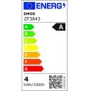 Emos LED lemputė Filament Candle ZF3A43, 3,8 W, 806 lm, E14, 230 V, 50 000 valandų, neutrali balta, A klasė