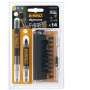 Dewalt triecienskrūvgrieža uzgaļu komplekts DT70574T-QZ, 14 gab., 25mm, kompakta kaste, 12 skrūvgrieža uzgaļi, 2 vadguidi