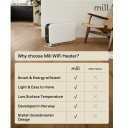 1500 W konvekcinis šildytuvas su WiFi valdymu 14–18 m² patalpoms IPX4 baltas CO1500MAXWIFI3 Mill