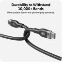Hyper USB-C Silikona Lādē&scaron;anas Kabelis HJ4011BKGL, 1.5m, 60W, 480 Mbps, bez savel&scaron;anās, PD 3.0