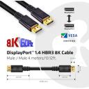 Club3D кабель DisplayPort CAC-1069B 4м, 1.4, HBR3, 32.4Gbps, 8K 60Hz, 24AWG, сертифицирован Vesa
