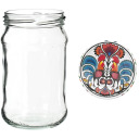 300ml twist off jar with coloured lid Ø66 - 6 pcs. BROWIN 132305, glass, 300ml
