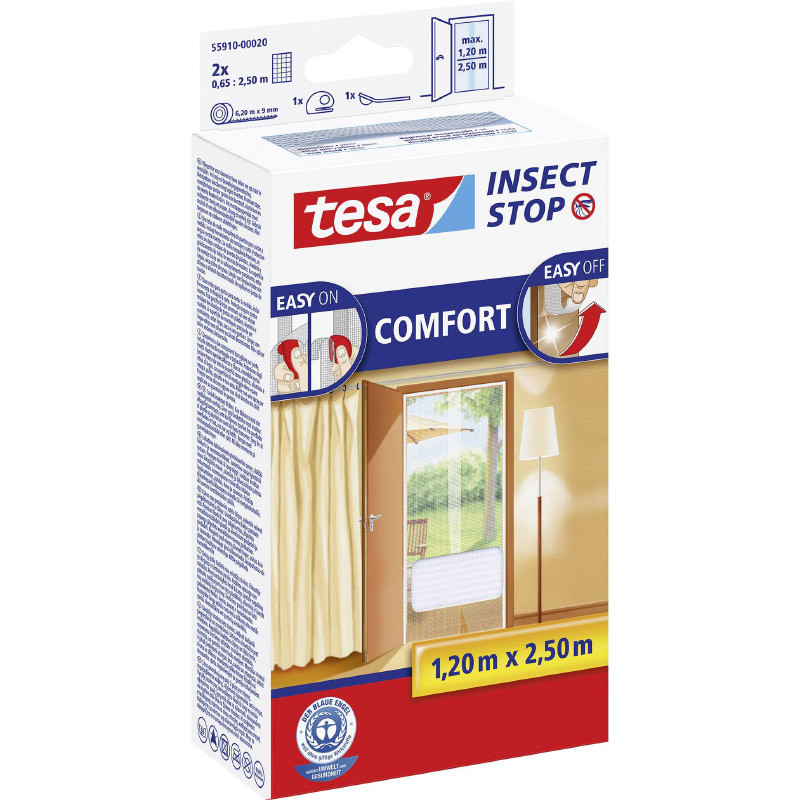 Insektu tīkls durvīm 1.2x2.5m, COMFORT; 55910-00020-00 TESA