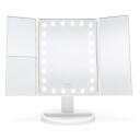 Rio Kokkuvolditav LED meigikpeegel MMFD-WH-EU/1,3, 2x/3x, USB 5V, 180&deg; p&ouml;&ouml;ratav, puutetundlik aktiveerimine
