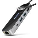 Axagon USB keskjaam HMC-6GLN 6in1, 1x HDMI, 1x RJ-45, 1x USB-C, 2x USB 5Gbps, 20 cm toitekaabel