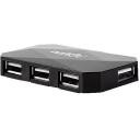 Natec USB keskseade NHU-0647, 4xUSB 2.0, 0,6m, 480Mbit/s, must, kompaktne, kaasaskantav