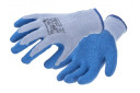 Рабочие перчатки из полиэстера и хлопка с латексным покрытием DILL, серые/синие, 12 пар, 11; HT5K753-11 ХОГЕРТ