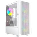 Gembird Корпус компьютера Midi Tower Fornax 4000 ARGB CCC-FC-4000W, 330x200x430mm, 2x3.5HDD, 3x120mm вентиляторов, белый