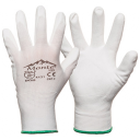 Нейлоновые вязаные перчатки с полиуретановым покрытием запястья. izm.11 белый