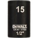 DeWALT triecienmuciņa 15 mm 1/2 in, 38 mm, standarta triecienmuciņa, 6 punktu izliekta forma