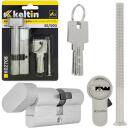 Keltin Užrakto cilindras su rankenėle K02708, 30/30G mm, 3 raktai, 25000 ciklų, aliuminis, ZnAl lydinys