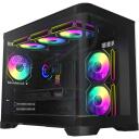 Gamemax Korpus HYPE-M BK, 2 x 3.5", 3 x 2.5", 4 laiendusslotti, ATX, 2 x USB 2.0, 1 x USB 3.0, 1 x k&otilde;rvaklapid