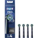 Oral-B Nomaināmi zobu birstes uzgaļi EB50BRX-4, 4 gab, melns, pieaugu&scaron;ajiem, X formas sariņi, nolietojuma indikators