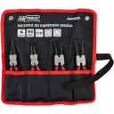 Cirkulāro gredzenu knaibu komplekts 180mm, 4 gab., izturīgs CrV tērauds, ērta roktura soma, AW16635, AWTOOLS