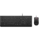Lenovo Essential Wired Combo klaviatuur ja hiir 4X31R64442, USB, 3 nuppu, must, pritsmekindel, Windows 11
