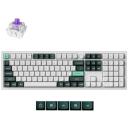 Keychron Q6H-P1 клавиатура, беспроводная, RGB LED, 108 клавиш, 2.4 GHz, Bluetooth 5.2, алюминий, PBT клавиши, 1000 Гц