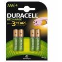 Duracell Įkraunama Baterija AAA/HR3 750mAh B4, 750mAh, 1.2V, NiMH, 4 vnt.