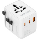 Compact travel charger with 20 W maximum power and compatibility with EU UK US AUS sockets OnTour 20 EU UK US AUS 20W White CNS-TA20W1005W CANYON