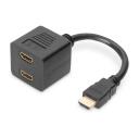 Digitus Video signāla dalītājs HDMI-HDMI AK-330400-002-S, 0,2m, 1xHDMI M, 2xHDMI F, 1920x1200, zelta kontakts