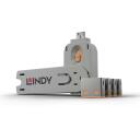 Lindy USB prievado blokatorius 40453, 4 vnt., oranžinė