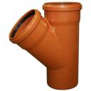 Instalplast PVC ārdarbu kanalizācijas trejgabals 8021126, 110mm, 45&deg;, oranži brūna, ciets PVC-U, ligzda ar silikona blīvējumu
