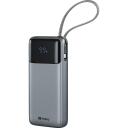 Sandberg 421-29 Viss vienā lādētājs, 20000 mAh, 67W PD, USB-C, USB-A, iebūvēts USB-C kabelis, uzlādes displejs