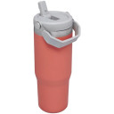 Termopudele ar salmiņu The IceFlow Flip Straw Tumbler 0,89L koraļļu krāsā; 2809993195 STANLEY