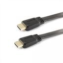 Sbox HDMI kabelis HDMI-FLAT-15B/R, 1,5m, 3840x2160 (4K) 30Hz, 10,2 Gbit/s, 24K apzeltīti spraudņi, Ethernet, ARC, CEC, melns