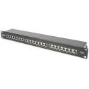 Digitus Patch Panel DN-91624S-EA-B, 24 porti, RJ45, 8P8C, 500 MHz, 10GBase-T, 1U, melns, STP, piemērots 483 mm skapim