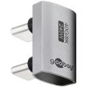Goobay USB-C adapteris 180&deg; U formas, USB4 74446, 8K60Hz atbalsts, 40 Gbps datu ātrums, metāla korpuss, līdz 240 W jauda
