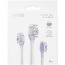 Mova zobu birstes galvas ABH2-SE, 3 gab., 4 zonu, elastīgas, PP + TPE, saderīgas ar MOVA Fresh 20, Sensus Fresh 10
