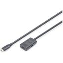 Digitus kabeļa pagarinātājs DA-73108, 5m, 5Gbps, 24 pin USB-C - vīrie&scaron;u, 24 pin USB-C - sievie&scaron;u, divkār&scaron;i aizsargāts
