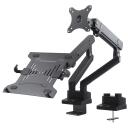 Maclean Kahekordne monitori statiiv, MC-813, 75x75mm, 100x100mm, must, alumiinium, teras, 16kg, 1 monitor
