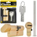 Keltin Вставка замка с ручкой K02637, 30/30G мм, 3 ключа, алюминий, сплав ZnAl, 25000 циклов, винт в комплекте