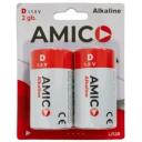 Amico Батарея D 9141809, 2шт, экологически чистая, длительное время разряда >36ч