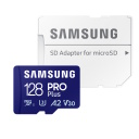 Samsung MB-MD128SA microSD PRO Plus 128 GB microSDXC UHS-I U3 V30 A2 memory card up to 180 MB/s read up to 130 MB/s White with SD adapter