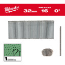 APDARES NAGLAS, 16 GABARĪTS, 0&deg;, PLĀNĀ APDARES GALVIŅA, 16G / 0&deg; / 25MM / G / SC1 - 5.000 PC, 4932498312 MILWAUKEE