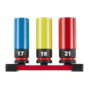 &frac12;&Prime; SHOCKWAVE&trade; IMPACT DUTY AUTOMOBIĻU TRIECIENA KONTAKTLIGZDAS, HEX SOCKET SHW 1/2" AUTOMOTIVE SET II - 3 PC, 4932493370 MILWAUKEE