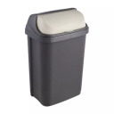 Grafito spalvos šiukšliadėžė su besisukančiu dangčiu 10L Rasmus 25,5x19x39cm 0610453826 Keeeper