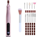 Супер удобная беспроводная маникюрная фрезмашина с 5 уровнями мощности и мега комплектом аксессуаров Розовая AD2181 Adler