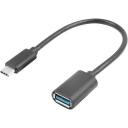 Lanberg USB-C adapterkaabel 15 cm, AD-UC-UA-04, 5000 Mbps, USB On-The-Go, must