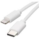 Emos USB кабель SM7015W, 1м, белый, 2.0, 27W, 3A, 480Mbit/s, PVC, сертифицированный MFi, для зарядки/передачи данных