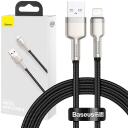 Baseus USB kabelis Lightning CALJK-A01, 1m, 2.4A, 480MB/s, cinko aliuminio + nailono pintas