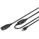 Digitus aktiivne USB 3.0 pikenduskaabel DA-73107, 20m, USB A, USB A, 5 Gbps, aktiivne kaabel, LED oleku indikaator