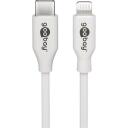 Goobay USB-C uz Lightning uzlādes un sinhronizācijas kabelis 39448, 2m, 12.5W, MFi sertificēts, balts, sinhronizācija un uzlāde