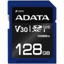 Adata карта памяти ASDX128GUI3V30S-R, 128 ГБ, скорость чтения 100 МБ/с, скорость записи 60 МБ/с, UHS-I, V30, черный/синий