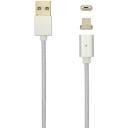Sbox USB->Micro USB kabelis MAGNETIC-MUSB-BULK, 1m, USB 2.0, sudraba, 480Mbit/s, magnētiskais savienojums, kompakts dizains