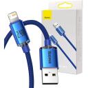 Baseus Crystal Shine USB Lightning kaabel CAJY000003, 1.2m, 2.4A, 480Mbps, alumiiniumisulamist, kootud kangas